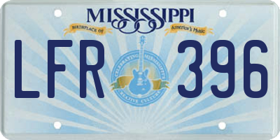MS license plate LFR396