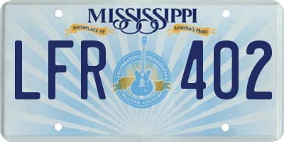 MS license plate LFR402