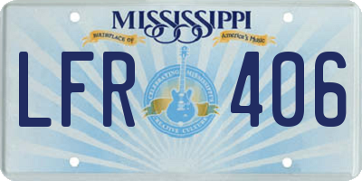 MS license plate LFR406