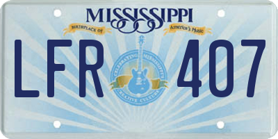 MS license plate LFR407