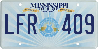 MS license plate LFR409