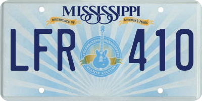 MS license plate LFR410