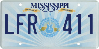 MS license plate LFR411