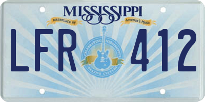 MS license plate LFR412