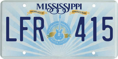MS license plate LFR415