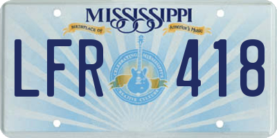 MS license plate LFR418