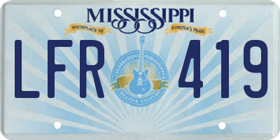 MS license plate LFR419