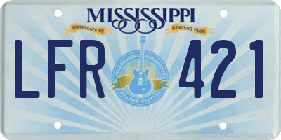 MS license plate LFR421
