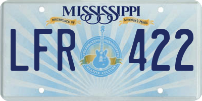 MS license plate LFR422