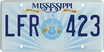 MS license plate LFR423