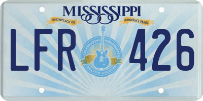 MS license plate LFR426