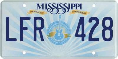 MS license plate LFR428
