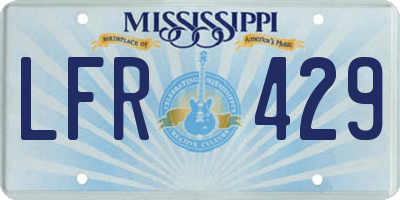 MS license plate LFR429