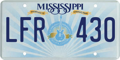 MS license plate LFR430
