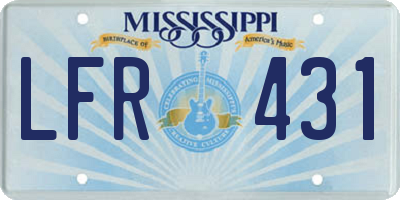 MS license plate LFR431