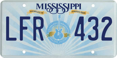 MS license plate LFR432