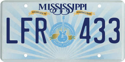 MS license plate LFR433