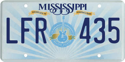 MS license plate LFR435