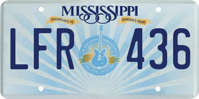 MS license plate LFR436