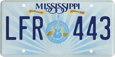 MS license plate LFR443