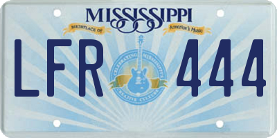 MS license plate LFR444