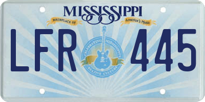 MS license plate LFR445