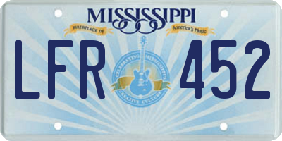 MS license plate LFR452