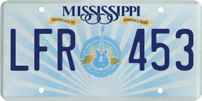 MS license plate LFR453