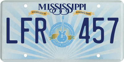 MS license plate LFR457
