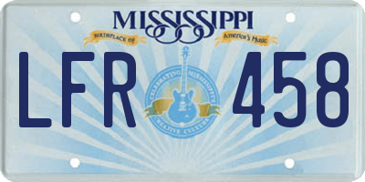 MS license plate LFR458
