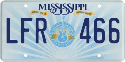 MS license plate LFR466