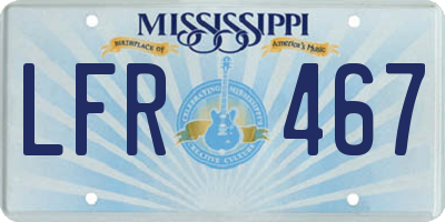 MS license plate LFR467