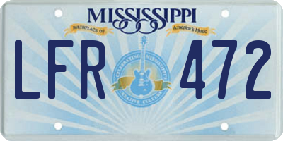 MS license plate LFR472