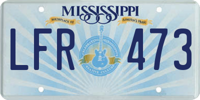 MS license plate LFR473
