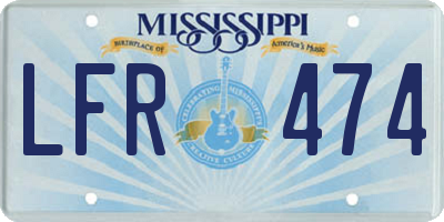 MS license plate LFR474
