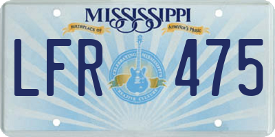 MS license plate LFR475