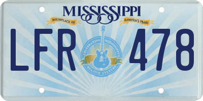 MS license plate LFR478