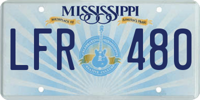 MS license plate LFR480