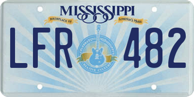 MS license plate LFR482