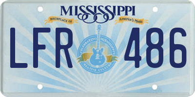 MS license plate LFR486