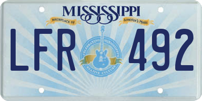 MS license plate LFR492