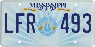 MS license plate LFR493