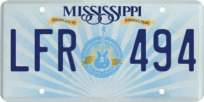 MS license plate LFR494