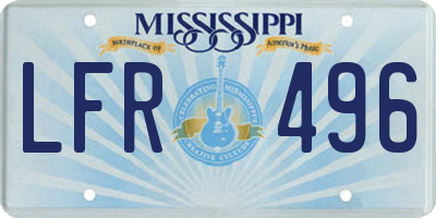 MS license plate LFR496