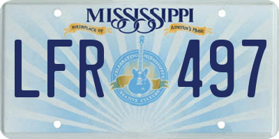 MS license plate LFR497