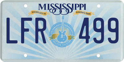 MS license plate LFR499