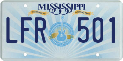 MS license plate LFR501