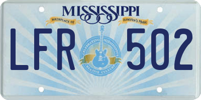 MS license plate LFR502