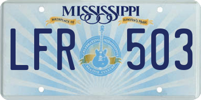 MS license plate LFR503