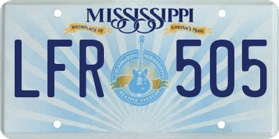 MS license plate LFR505